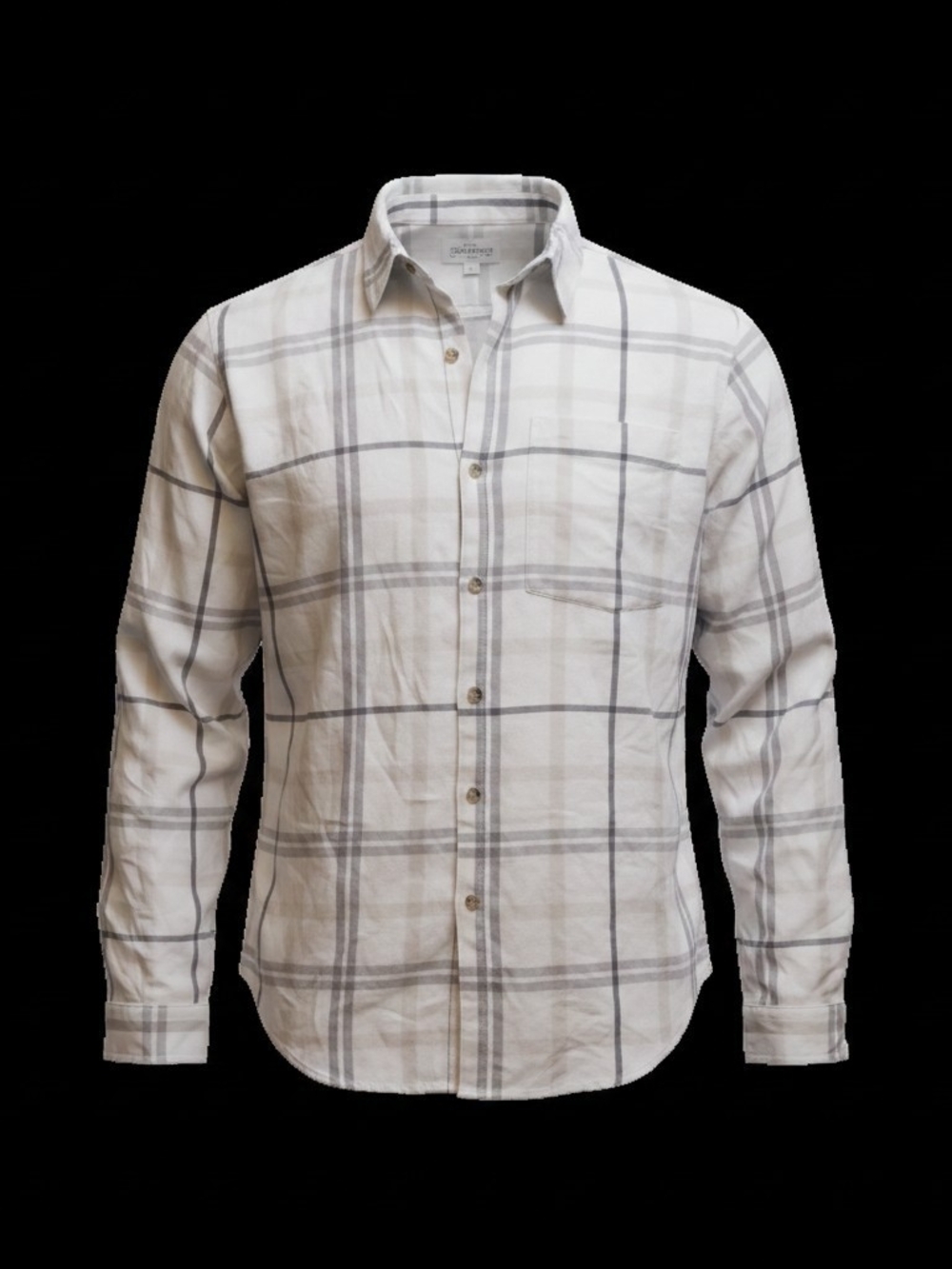 Cotton blend button-down Barn Shacket, Jachs Girlfriend New York, plaid